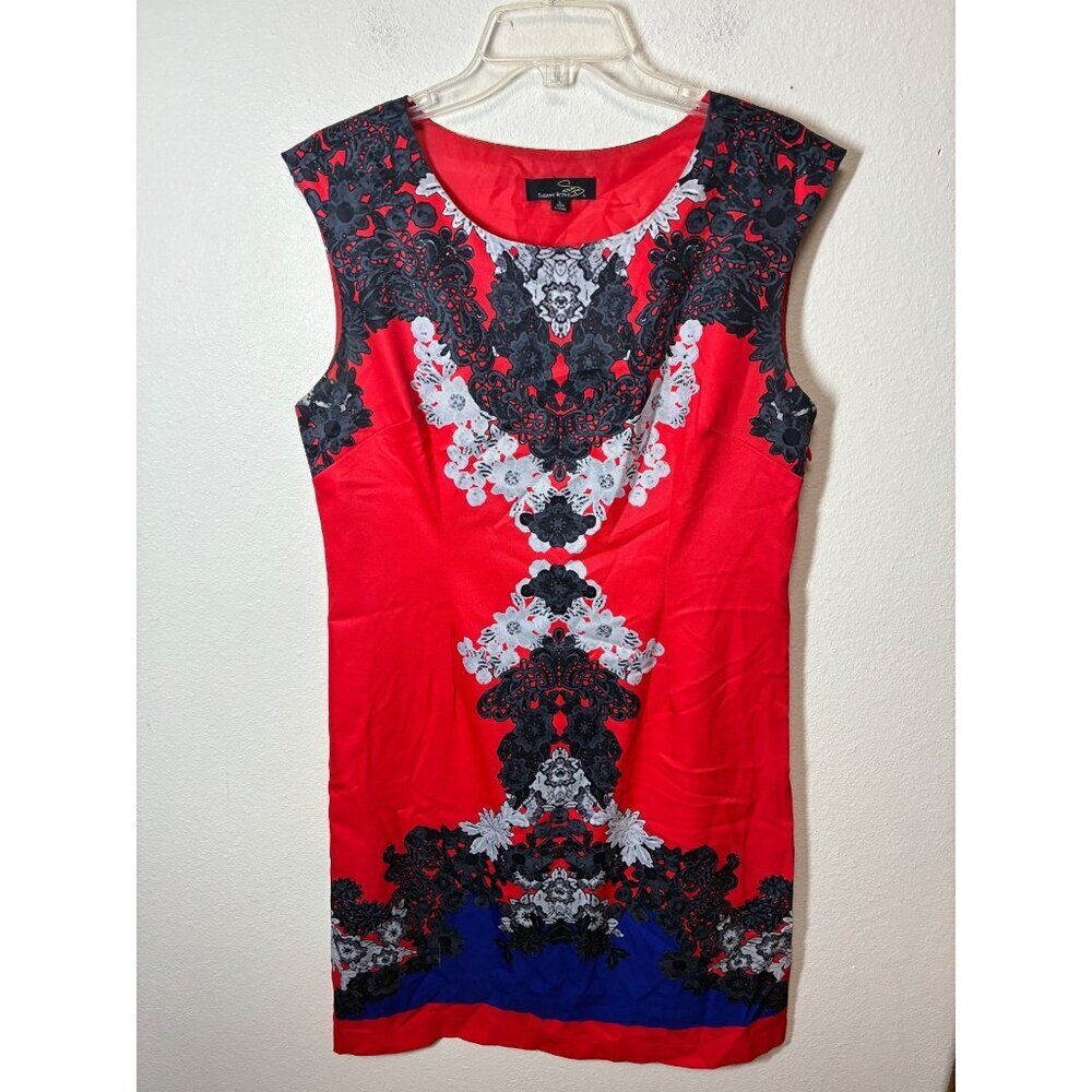 Suzanne Betro Dress Business Casual Cocktail Office Preppy Red Size Large